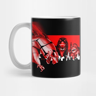 kaijus in red warning Mug